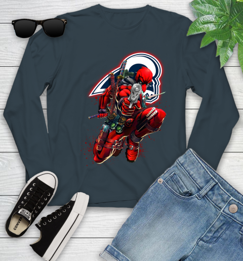 NFL Deadpool Marvel Comics Sports Football Los Angeles Rams Youth Long Sleeve 8