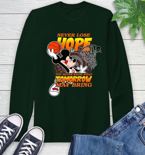 Atlanta Hawks NBA Basketball Mickey Disney Never Lose Hope Long Sleeve T-Shirt 7