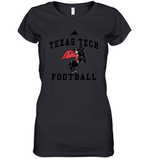 Texas Tech Football Masked Rider Premium Women's V-Neck T-Shirt