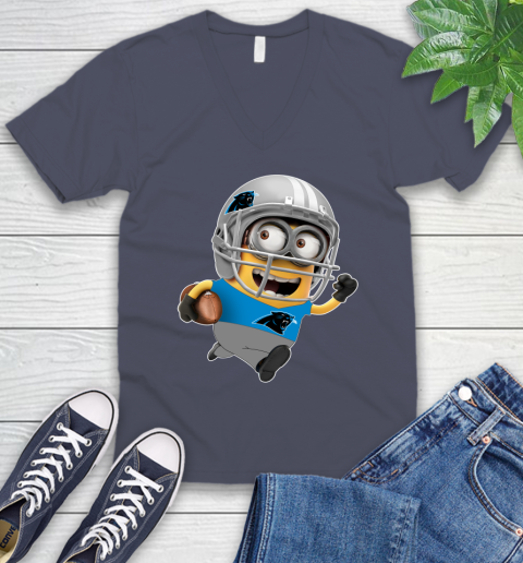 NFL Carolina Panthers Minions Disney Football Sports V-Neck T-Shirt 9