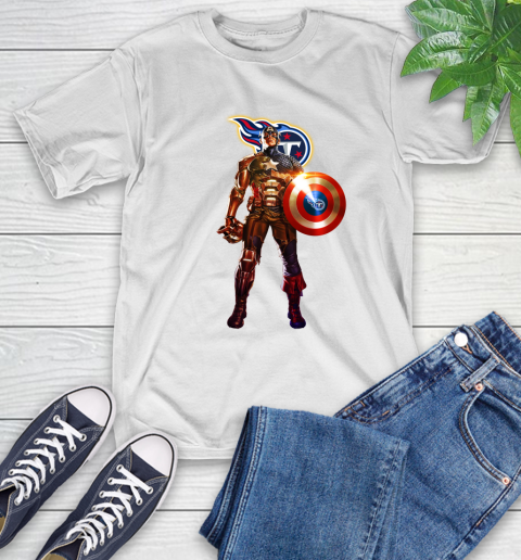 NFL Captain America Marvel Avengers Endgame Football Sports Tennessee Titans T-Shirt