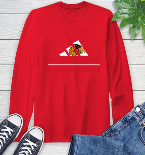 NHL A Badass Chicago Blackhawks Fan Adidas Hockey Sports Long Sleeve T-Shirt 11