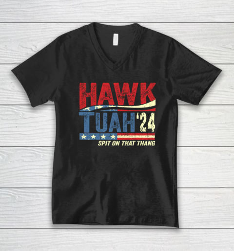 Hawk Tuah 24 Spit On That Thang V-Neck T-Shirt