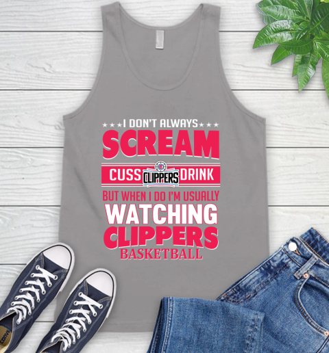 LA Clippers NBA Basketball I Scream Cuss Drink When I'm Watching My Team Tank Top 3