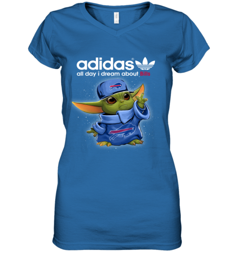 Baby Yoda Adidas All Day I Dream About  Bills znzd baby yoda adidas all day i dream aboutbills women v neck t shirt 39 front royal