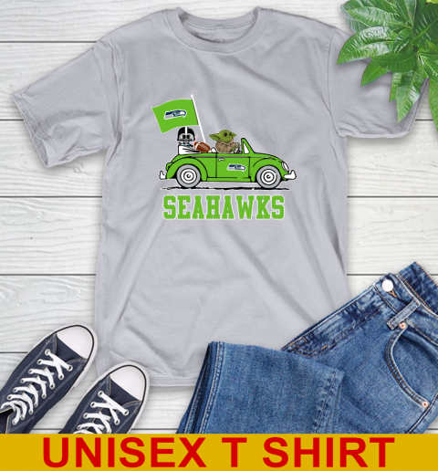 NFL Football Seattle Seahawks Darth Vader Baby Yoda Driving Star Wars Shirt T-Shirt 6