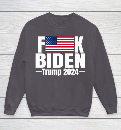 Fuck Biden American Flag Trump 2024 Youth Sweatshirt 5