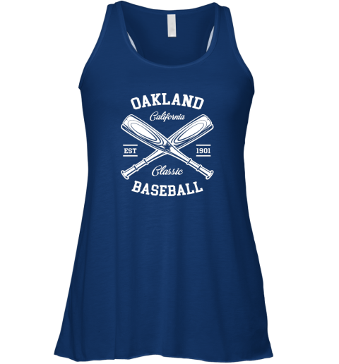 l78q oakland baseball classic vintage california retro fans gift t flowy tank 32 front true royal