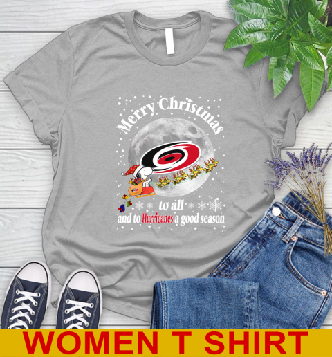 Carolina Hurricanes Merry Christmas To All And To Hurricanes A Good Season NHL Hockey Sports Women's T-Shirt 5