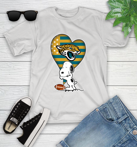 Jacksonville Jaguars NFL Football The Peanuts Movie Adorable Snoopy Youth T-Shirt