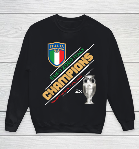 Italy Champions 2020 Euro Forza Azzurri Italia Football Youth Sweatshirt