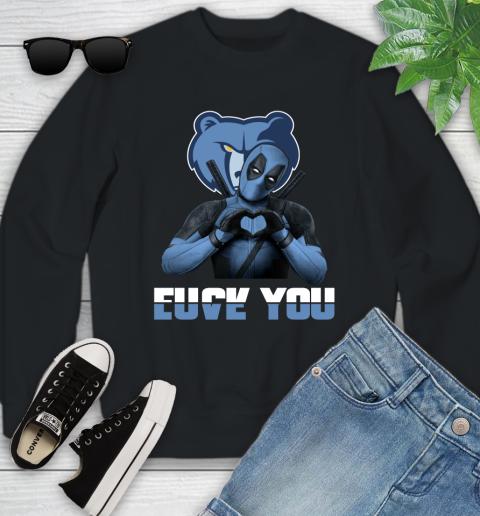 NBA Memphis Grizzlies Deadpool Love You Fuck You Basketball Sports Youth Sweatshirt