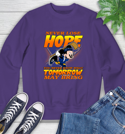 St.Louis Blues NHL Hockey ootball Mickey Disney Never Lose Hope Sweatshirt - Image 5