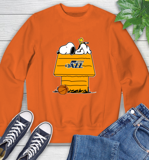 Utah Jazz NBA Basketball Snoopy Woodstock The Peanuts Movie Sweatshirt 4