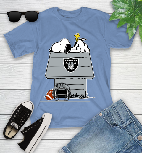 Oakland Raiders NFL Football Snoopy Woodstock The Peanuts Movie Youth T-Shirt 11