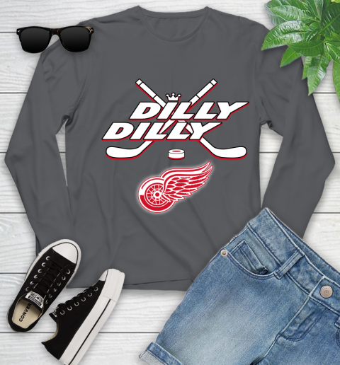 NHL Detroit Red Wings Dilly Dilly Hockey Sports Youth Long Sleeve 8