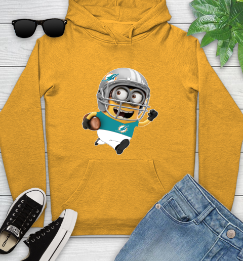 NFL Miami Dolphins Minions Disney Football Sports Youth Hoodie 3