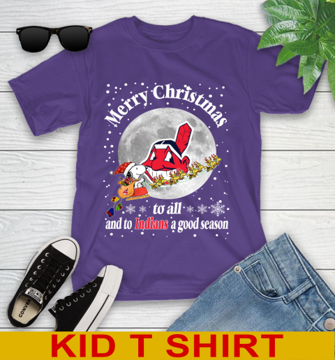 Cleveland Indians Merry Christmas To All And To Indians A Good Season MLB Baseball Sports Youth T-Shirt 3