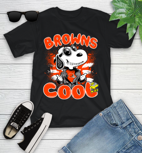 NFL Football Cleveland Browns Cool Snoopy Shirt Youth T-Shirt