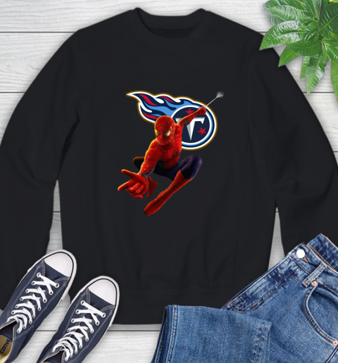 NFL Spider Man Avengers Endgame Football Tennessee Titans Sweatshirt 2