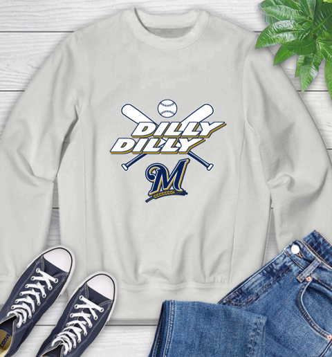 MLB Milwaukee Brewers Dilly Dilly Baseball Sports Sweatshirt 5