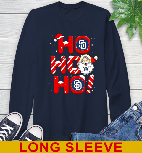 San Diego Padres MLB Baseball Ho Ho Ho Santa Claus Merry Christmas Shirt Long Sleeve T-Shirt 3