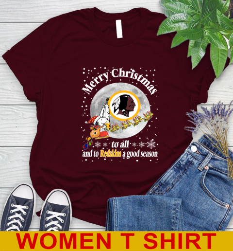 Washington Redskins Merry Christmas To All And To Redskins A Good Season NFL Football Sports Women's T-Shirt 6