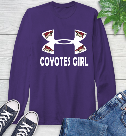 NHL Arizona Coyotes Girl Under Armour Hockey Sports Long Sleeve T-Shirt 5