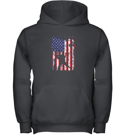 Baseball Pitcher 4th Of July Patriotic American USA Flag Youth Hoodie