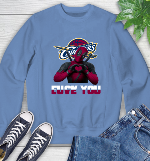 NBA Cleveland Cavaliers Deadpool Love You Fuck You Basketball Sports Sweatshirt 11