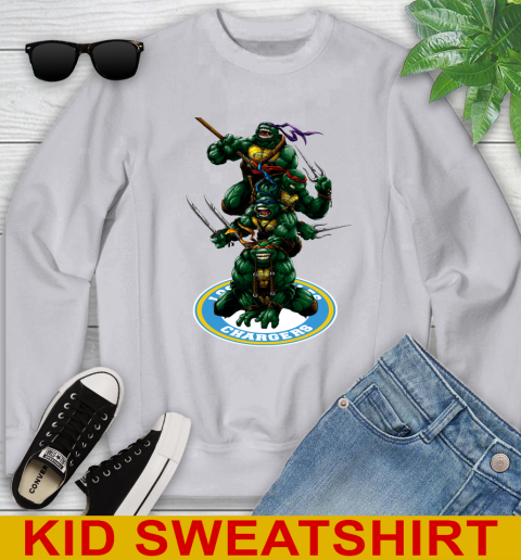 NFL Football Los Angeles Chargers Teenage Mutant Ninja Turtles Shirt Youth Sweatshirt 4