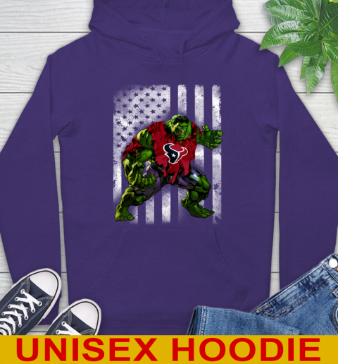 Houston Texans Hulk Marvel Avengers NFL Football American Flag Hoodie 5
