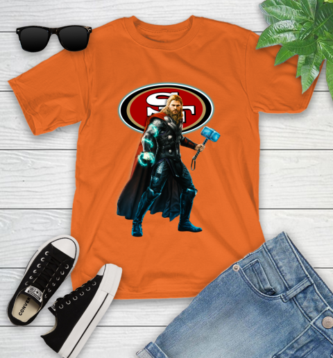 NFL Thor Avengers Endgame Football San Francisco 49ers Youth T-Shirt 7