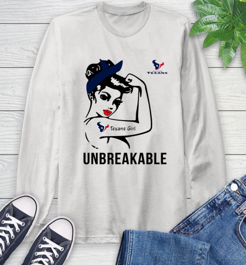NFL Houston Texans Girl Unbreakable Football Sports Long Sleeve T-Shirt
