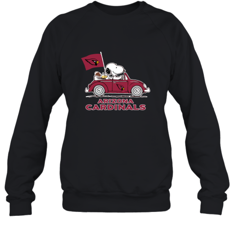 Snoopy And Woodstock Ride The Arizona Cardinals Car NFL Sweatshirt