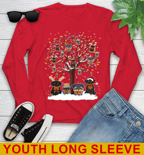 Rottweiler dog pet lover light christmas tree shirt 268