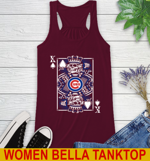 Chicago Cubs MLB Baseball The King Of Spades Death Cards Shirt Racerback Tank 2