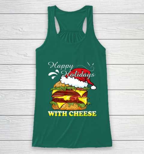 Happy Holidays With Cheese shirt Christmas Cheeseburger Racerback Tank 5