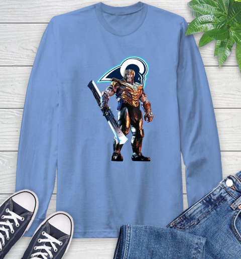 NFL Thanos Gauntlet Avengers Endgame Football Los Angeles Rams Long Sleeve T-Shirt 11