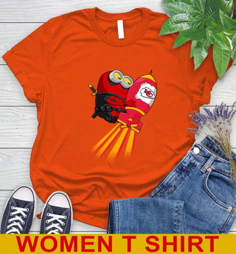 NFL Football Kansas City Chiefs Deadpool Minion Marvel Shirt Women's T-Shirt 3