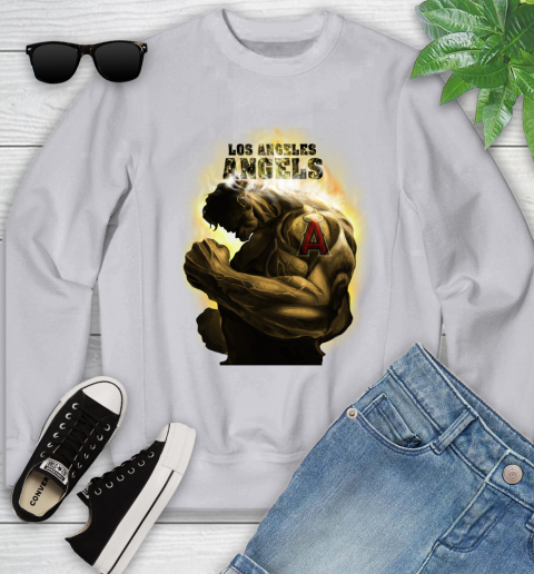 Los Angeles Angels MLB Baseball Hulk Marvel Avengers Sports Youth Sweatshirt 3