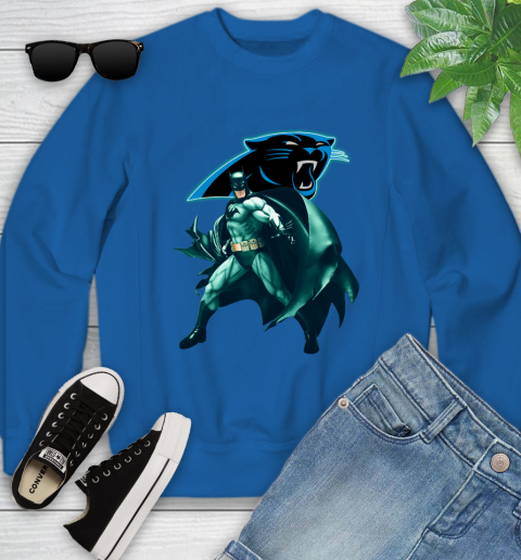 NFL Batman Football Sports Carolina Panthers Youth Sweatshirt 8
