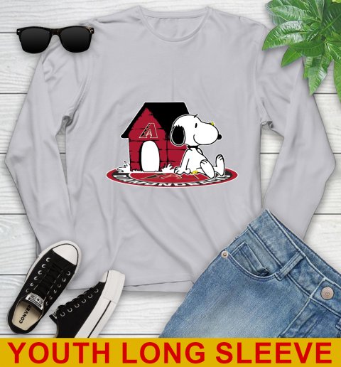 MLB Baseball MLB Baseball Arizona Diamondbacks Snoopy The Peanuts Movie Shirt Youth Long Sleeve 6