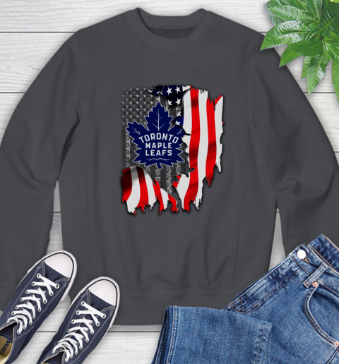 Toronto Maple Leafs NHL Hockey American Flag Sweatshirt 6