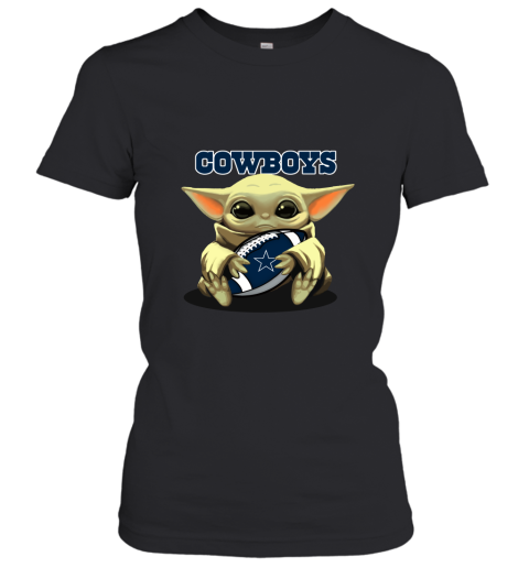 Baby Yoda Loves The Dallas Cowboys Star Wars NFL Women's T-Shirt