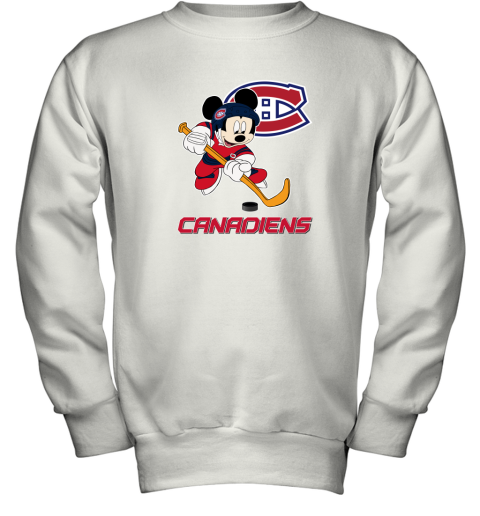 NHL Hockey Mickey Mouse Team Montrel Canadiens Youth Sweatshirt