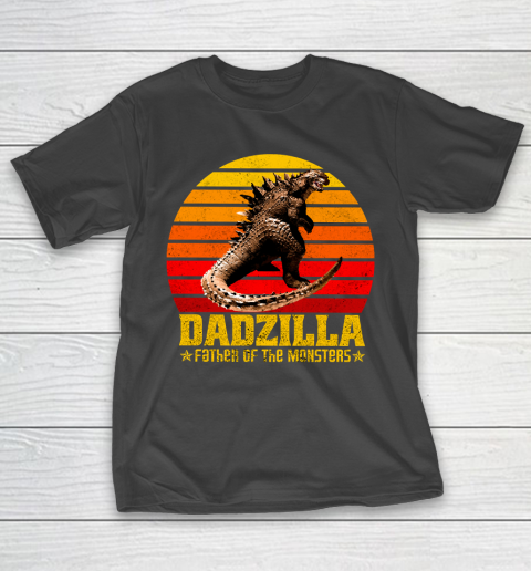 Father's Day Funny Gift Ideas Apparel  Dadzilla Father Of The Monsters Retro Vintage Sunset T Shirt T-Shirt