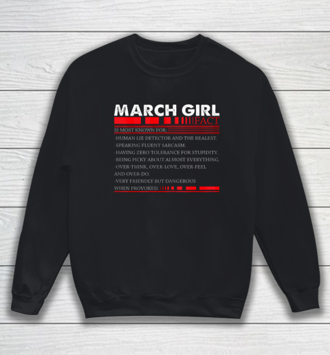 Womens March Girl Fact Speaking Fluent Sarcasm Funny Birthday Gift Sweatshirt