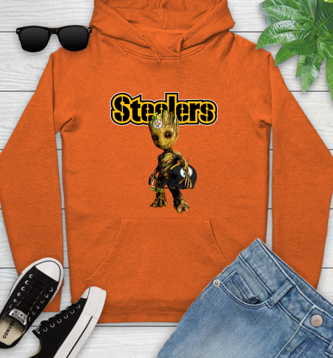 Pittsburgh Steelers NFL Football Groot Marvel Guardians Of The Galaxy Youth Hoodie 5