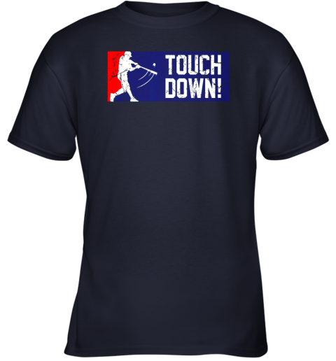 zfxn touchdown baseball funny family gift base ball youth t shirt 26 front navy